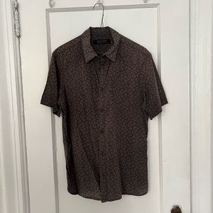Allsaints men’s short sleeve down shirt. Size M. Thin, breezy material